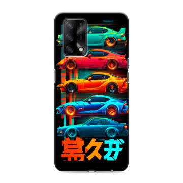 Силиконовый чехол на OPPO A74 с принтом машины тачки