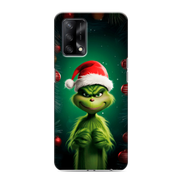 Силиконовый чехол на OPPO A74 с принтом Гринч Новый год Рождество