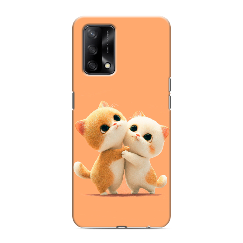 Силиконовый чехол на OPPO A74 с принтом Милые котики Силиконовый чехол на OPPO A74 с принтом Милые котики
