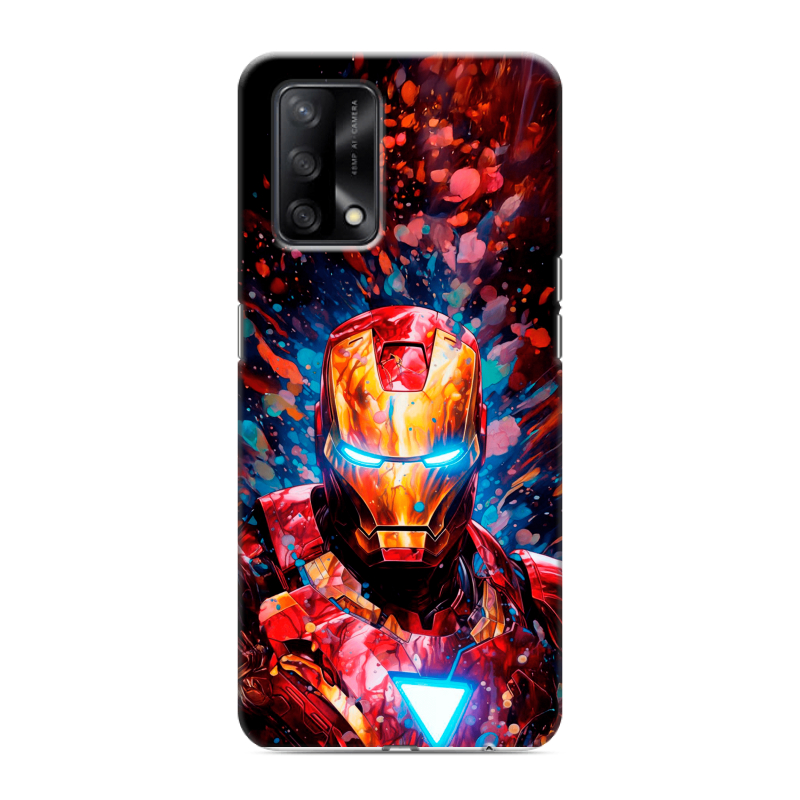 Силиконовый противоударный чехол на OPPO A74 с принтом Железный человек Ironman Силиконовый противоударный чехол на OPPO A74 с принтом Железный человек Ironman