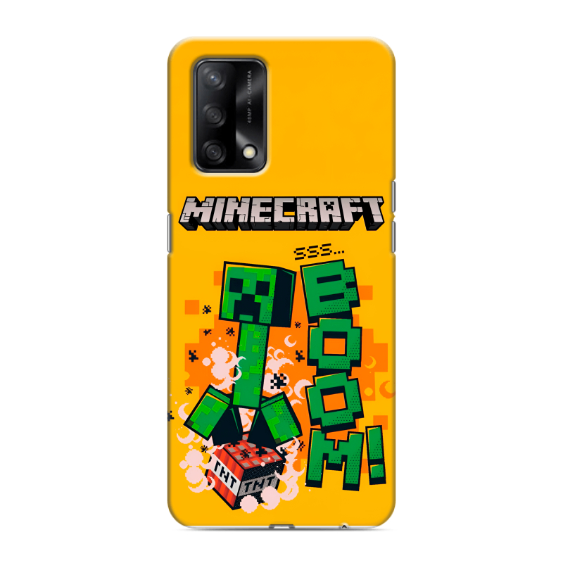 Силиконовый противоударный чехол на OPPO A74 с принтом Майнкрафт Minecraft Силиконовый противоударный чехол на OPPO A74 с принтом Майнкрафт Minecraft