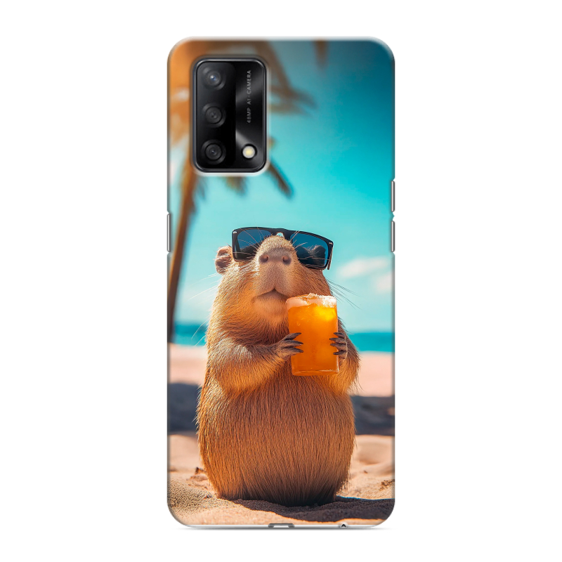 Силиконовый чехол на OPPO A74 с принтом Капибара Силиконовый чехол на OPPO A74 с принтом Капибара