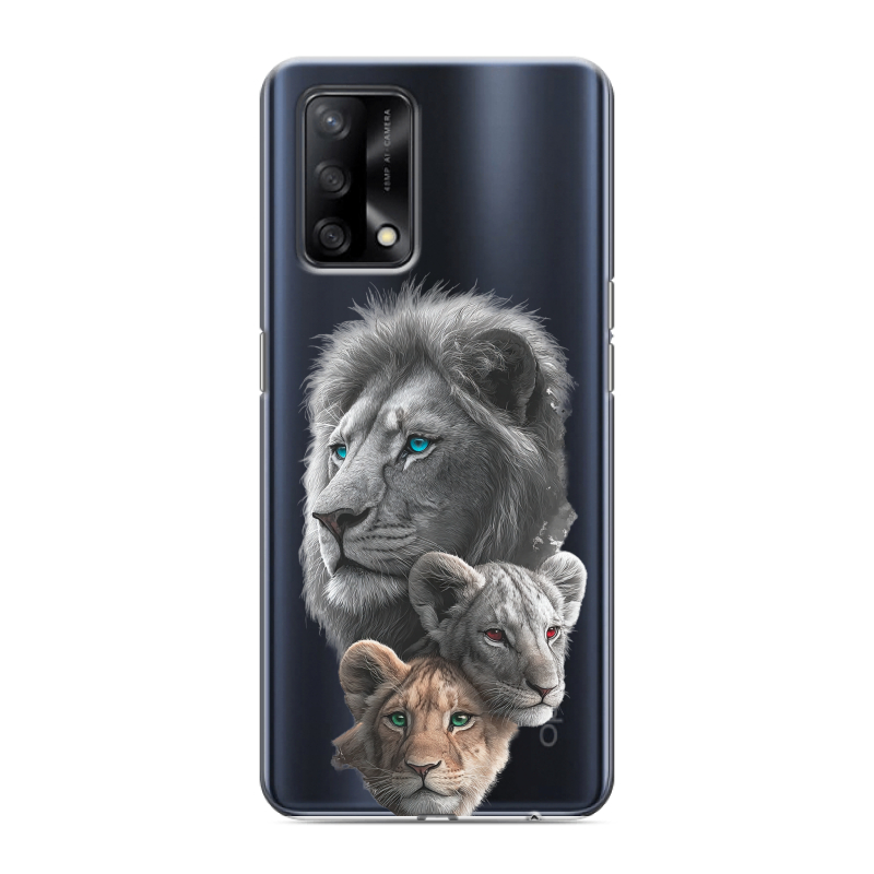 Силиконовый чехол на OPPO A74 с принтом Львы Силиконовый чехол на OPPO A74 с принтом Львы