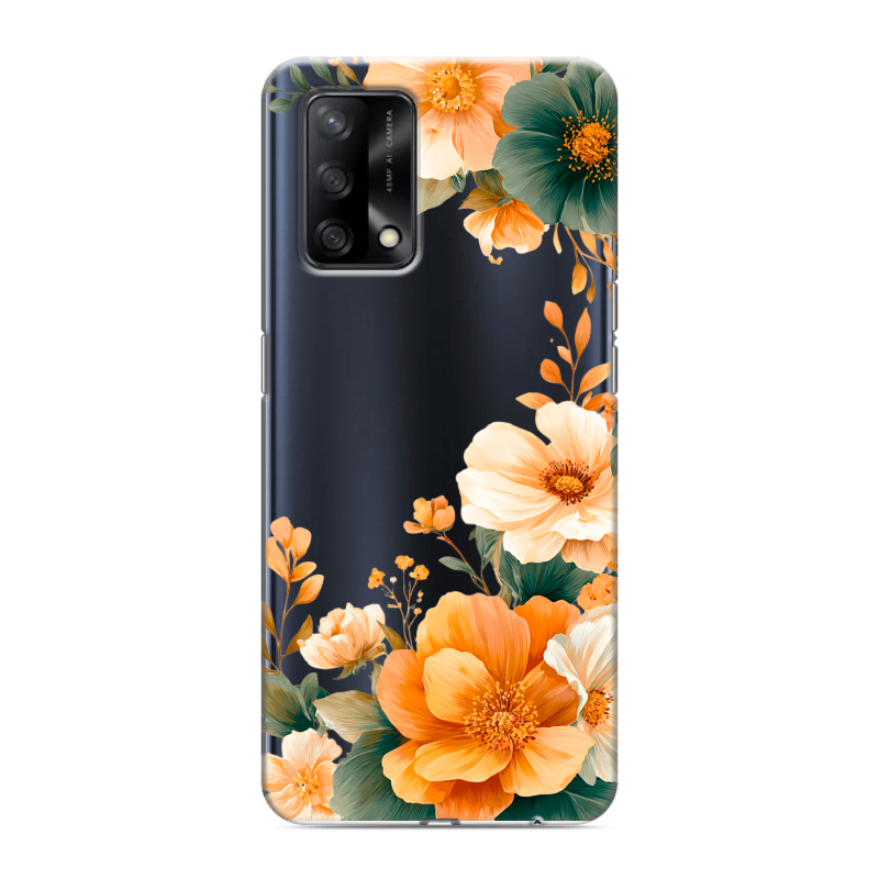 Силиконовый чехол на OPPO A74 с принтом Цветы принт Силиконовый чехол на OPPO A74 с принтом Цветы принт