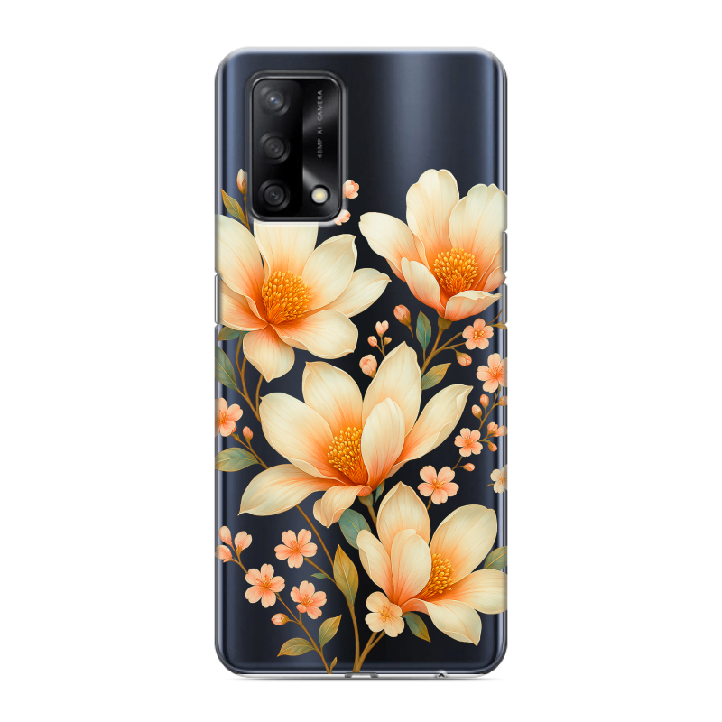Силиконовый чехол на OPPO A74 с принтом Цветы Силиконовый чехол на OPPO A74 с принтом Цветы