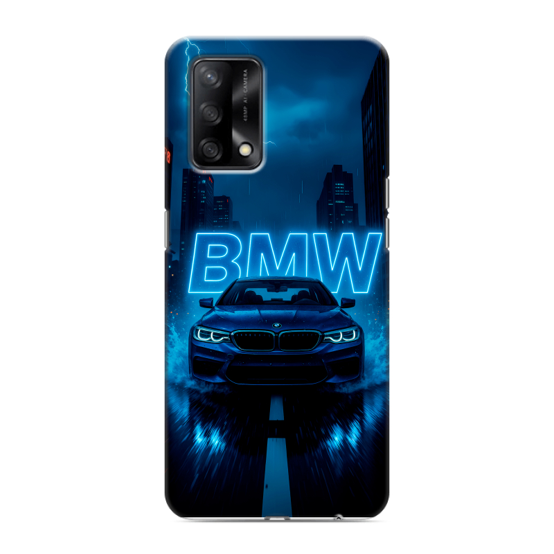 Силиконовый противоударный чехол на OPPO A74 с принтом BMW БМВ Силиконовый противоударный чехол на OPPO A74 с принтом BMW БМВ