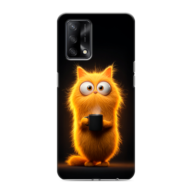 Силиконовый чехол на OPPO A74 с принтом Смешной кот Силиконовый чехол на OPPO A74 с принтом Смешной кот