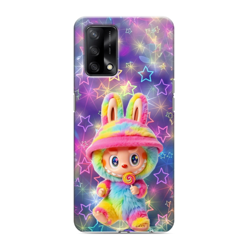 Силиконовый противоударный чехол на OPPO A74 с принтом Labubu Лабубу Силиконовый противоударный чехол на OPPO A74 с принтом Labubu Лабубу