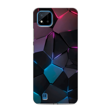 Силиконовый чехол на Realme C11 (2021) с принтом Геометрия неона Силиконовый чехол на Realme C11 (2021) с принтом Геометрия неона