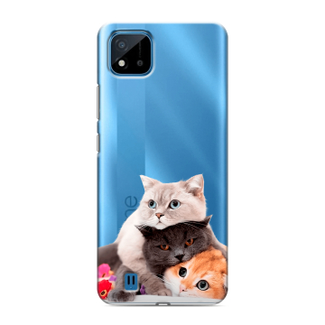 Силиконовый чехол на Realme C11 (2021) с принтом Кошки Силиконовый чехол на Realme C11 (2021) с принтом Кошки