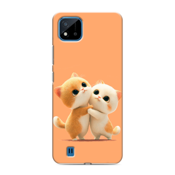 Силиконовый чехол на Realme C11 (2021) с принтом Милые котики Силиконовый чехол на Realme C11 (2021) с принтом Милые котики