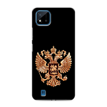 Силиконовый чехол на Realme C11 (2021) с принтом Герб России золотой Силиконовый чехол на Realme C11 (2021) с принтом Герб России золотой