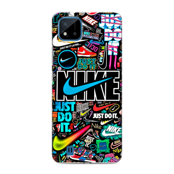 Силиконовый чехол на Realme C11 (2021) с принтом найк nike черный Силиконовый чехол на Realme C11 (2021) с принтом найк nike черный
