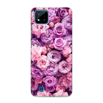 Силиконовый чехол на Realme C11 (2021) с принтом лавандовые розы