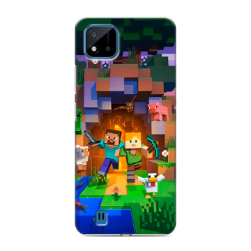 Силиконовый чехол на Realme C11 (2021) с принтом Майнкрафт Minecraft Силиконовый чехол на Realme C11 (2021) с принтом Майнкрафт Minecraft
