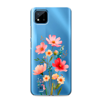 Силиконовый чехол на Realme C11 (2021) с принтом Цветы