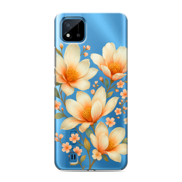 Силиконовый чехол на Realme C11 (2021) с принтом Цветы