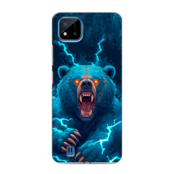 Силиконовый чехол на Realme C11 (2021) с принтом Медведь