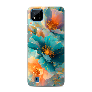 Силиконовый чехол на Realme C11 (2021) с принтом Цветы