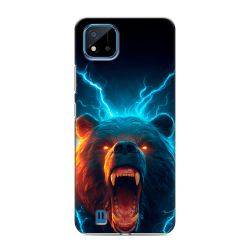 Силиконовый чехол на Realme C11 (2021) с принтом Медведь