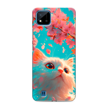 Силиконовый чехол на Realme C11 (2021) с принтом Красивый кот