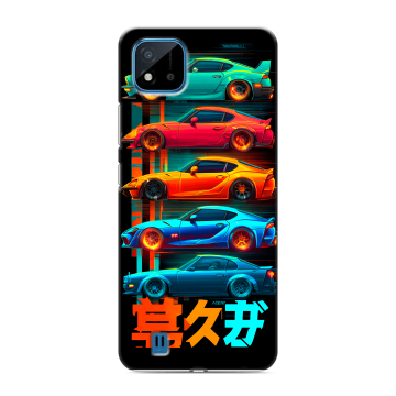 Силиконовый чехол на Realme C11 (2021) с принтом машины тачки
