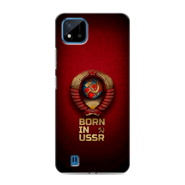 Силиконовый чехол на Realme C11 (2021) с принтом Флаг Герб СССР