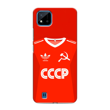 Силиконовый чехол на Realme C11 (2021) с принтом Флаг Герб СССР