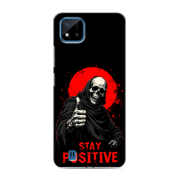 Силиконовый чехол на Realme C11 (2021) с принтом смешной скелет