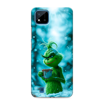 Силиконовый чехол на Realme C11 (2021) с принтом Новый год гринч