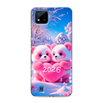 Силиконовый чехол на Realme C11 (2021) с принтом Новый год