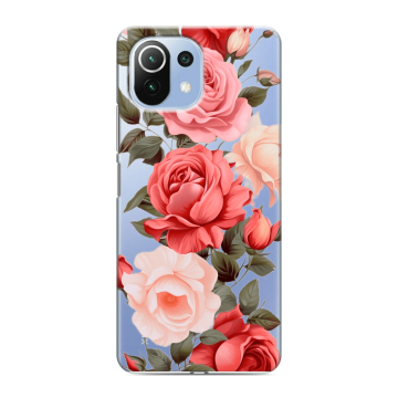 Силиконовый чехол на Xiaomi Mi 11 Lite с принтом Розы Силиконовый чехол на Xiaomi Mi 11 Lite с принтом Розы