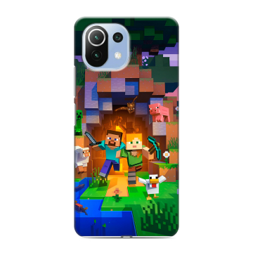 Силиконовый чехол на Xiaomi Mi 11 Lite с принтом Майнкрафт Minecraft Силиконовый чехол на Xiaomi Mi 11 Lite с принтом Майнкрафт Minecraft