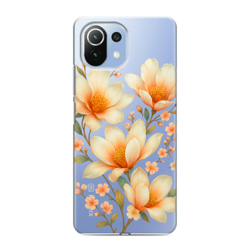 Силиконовый чехол на Xiaomi Mi 11 Lite с принтом Цветы Силиконовый чехол на Xiaomi Mi 11 Lite с принтом Цветы