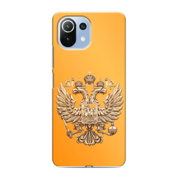 Силиконовый чехол на Xiaomi Mi 11 Lite с принтом Герб Флаг России