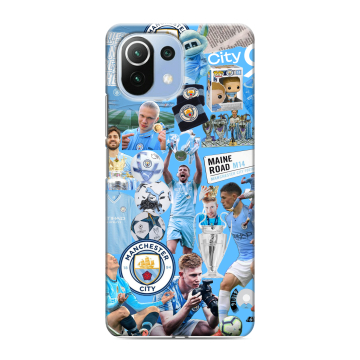 Силиконовый чехол на Xiaomi Mi 11 Lite с принтом Man City Манчестер Сити