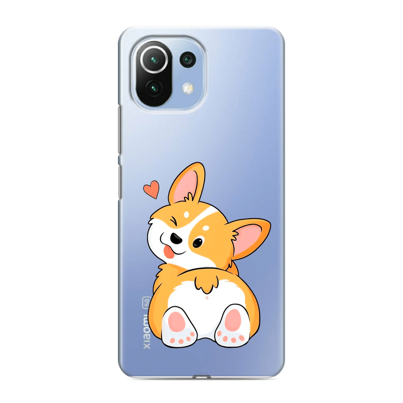 Силиконовый чехол на Xiaomi Mi 11 Lite с принтом Корги Силиконовый чехол на Xiaomi Mi 11 Lite с принтом Корги