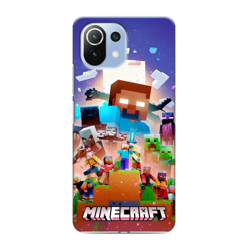 Силиконовый чехол на Xiaomi Mi 11 Lite с принтом Майнкрафт Minecraft Силиконовый чехол на Xiaomi Mi 11 Lite с принтом Майнкрафт Minecraft