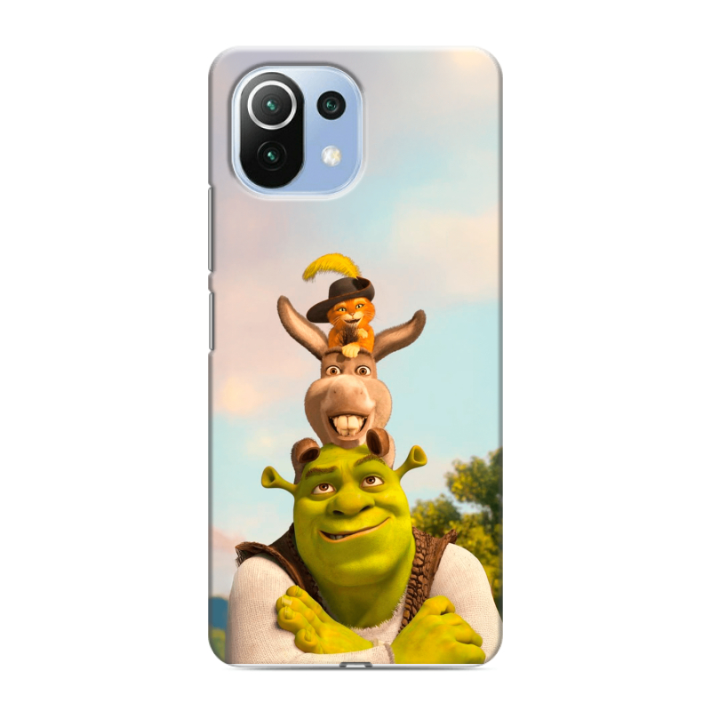 Силиконовый противоударный чехол на Xiaomi Mi 11 Lite с принтом Шрек Shrek Силиконовый противоударный чехол на Xiaomi Mi 11 Lite с принтом Шрек Shrek