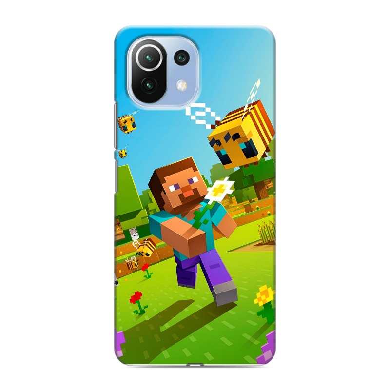Силиконовый чехол на Xiaomi Mi 11 Lite с принтом Майнкрафт Minecraft Силиконовый чехол на Xiaomi Mi 11 Lite с принтом Майнкрафт Minecraft