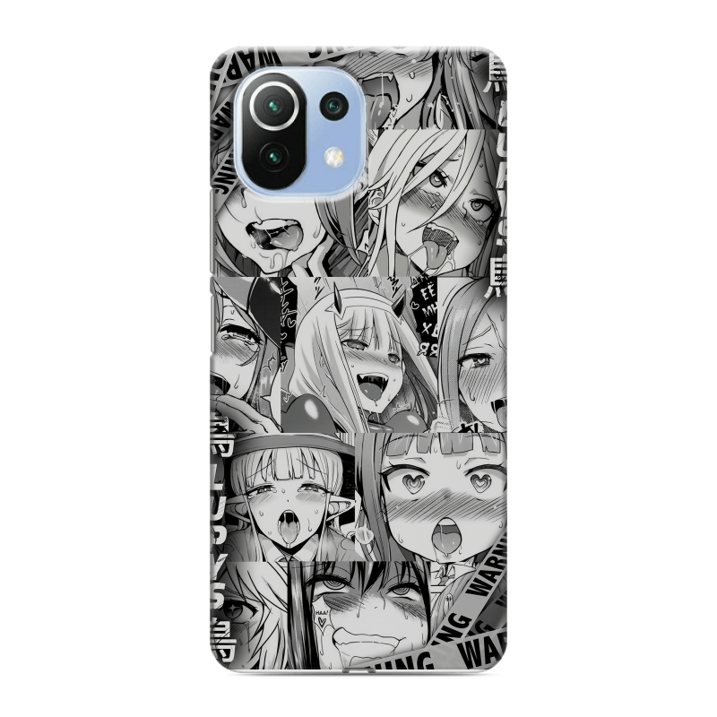 Силиконовый противоударный чехол на Xiaomi Mi 11 Lite с принтом Ahegao Ахегао Аниме Силиконовый противоударный чехол на Xiaomi Mi 11 Lite с принтом Ahegao Ахегао Аниме