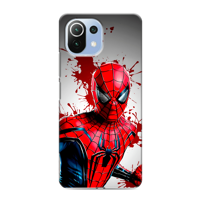 Силиконовый противоударный чехол на Xiaomi Mi 11 Lite с принтом Spiderman Человек паук Силиконовый противоударный чехол на Xiaomi Mi 11 Lite с принтом Spiderman Человек паук
