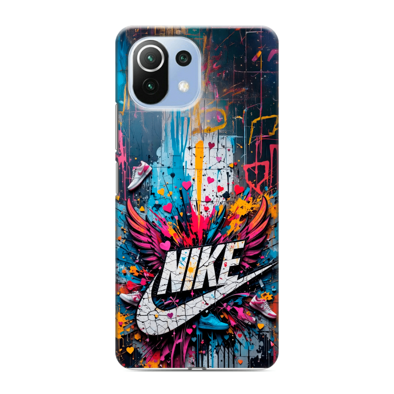 Силиконовый чехол на Xiaomi Mi 11 Lite с принтом Nike Найк Силиконовый чехол на Xiaomi Mi 11 Lite с принтом Nike Найк