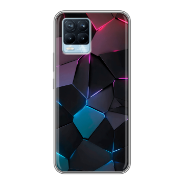 Силиконовый чехол на Realme 8 с принтом Геометрия неона Силиконовый чехол на Realme 8 с принтом Геометрия неона