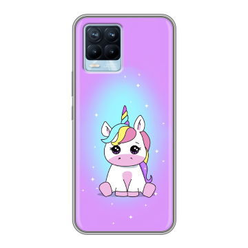 Силиконовый чехол на Realme 8 с принтом Единорог Силиконовый чехол на Realme 8 с принтом Единорог