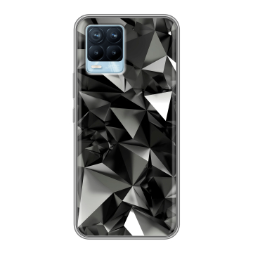 Силиконовый чехол на Realme 8 с принтом Черные кристаллы Силиконовый чехол на Realme 8 с принтом Черные кристаллы