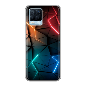 Силиконовый чехол на Realme 8 с принтом Абстракция неон Силиконовый чехол на Realme 8 с принтом Абстракция неон