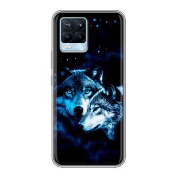Силиконовый чехол на Realme 8 с принтом Волки Силиконовый чехол на Realme 8 с принтом Волки