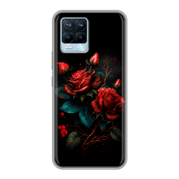 Силиконовый чехол на Realme 8 с принтом Розы красные