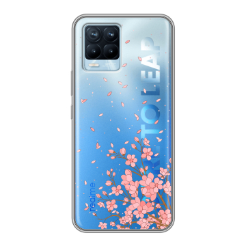 Силиконовый чехол на Realme 8 с принтом Ветка сакуры Силиконовый чехол на Realme 8 с принтом Ветка сакуры